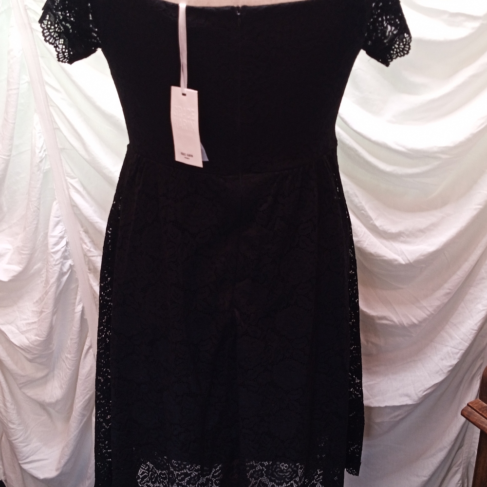 Grace Karin Black Lace Midi Dress with Square Notch Neckline - Picture 3 of 9